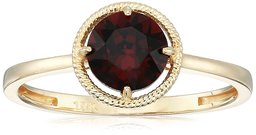 10K Gold Swarovski Crystal January Birthstone Ring, Burgundy, Size 6