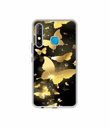 Amazon Brand - Solimo Designer Golden Butterfly Pattern UV Printed Soft Back Case Mobile Cover for Infinix Hot 8