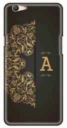 Amazon Brand - Solimo Designer Black Pattern Alphabet-A 3D Printed Hard Back Case Mobile Cover for Oppo F1s