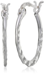 Sterling Silver Hammered Hoop Earrings