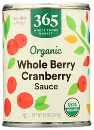 365 Everyday Value, Organic Cranberry Sauce, Whole Berry, 14 oz