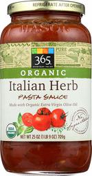 365 Everyday Value, Organic Italian Herb Pasta Sauce, 25 oz