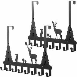 UMI. by Amazon - Set di 2 Appendiabiti per Porta, Organizer per Appendiabiti da Porta per Cappotto, Cappello, Borsa, Attaccapanni da Porta Appendino da Porta con 8 Ganci, Nero