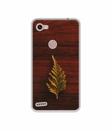 Amazon Brand - Solimo Designer Leaf on Wood UV Printed Soft Back Case Mobile Cover for Spice F302