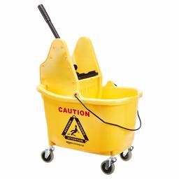 AmazonCommercial 35QT Mop Bucket and Down Press - Yellow