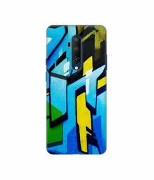 Amazon Brand - Solimo Designer Blue and Yellow Texture 3D Printed Hard Back Case Mobile Cover for OnePlus 7T Pro