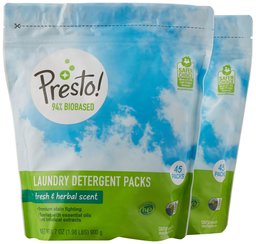 Presto! Biobased Laundry Detergent Packs, Fresh & Herbal Scent, 90 Loads (2-pack, 45 each)