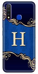 Amazon Brand - Solimo Designer Blue Pattern Alphabet-H 3D Printed Hard Back Case Mobile Cover for Vivo Y19 / Vivo U20