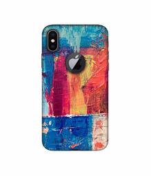 Amazon Brand - Solimo Designer Randam Color Mixing 3D Printed Hard Back Case Mobile Cover for Apple iPhone X (Logo Cut)