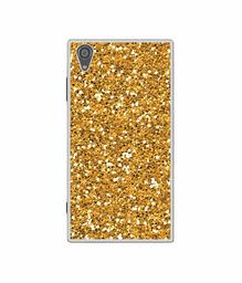 Amazon Brand - Solimo Designer Golden Sparkle UV Printed Soft Back Case Mobile Cover for Sony Xperia XA1 Plus