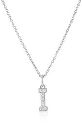 Amazon CollectionPlatinum Plated Sterling Silver Swarovski Zirconia Initial