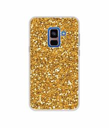 Amazon Brand - Solimo Designer Golden Sparkle UV Printed Soft Back Case Mobile Cover for Samsung Galaxy A8 Plus (2018)