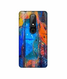 Amazon Brand - Solimo Designer Blue and Orange Brush 3D Printed Hard Back Case Mobile Cover for Nokia 6.1 Plus