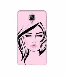 Amazon Brand - Solimo Designer Pink Lady Pattern 3D Printed Hard Back Case Mobile Cover for OnePlus 3 / OnePlus 3T