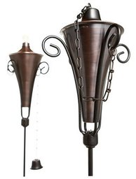 Strathwood Copper-Finish Torchiere, Set of 2