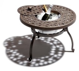 Strathwood Shaw Cast Aluminum Side Table with Ice Pit