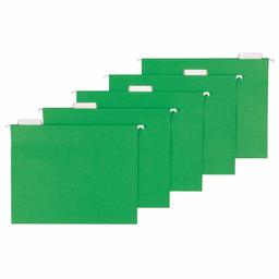 AmazonBasics Recycled Hanging Folders, Letter Size, Bright Green, 1/5 Cut, 25-Pack