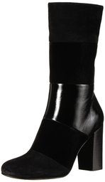 The Fix Amazon Brand Women's Skylar Mid-Shaft Material-Block Boot, Black, 9.5 B US