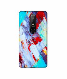 Amazon Brand - Solimo Designer Blue and Red Brush Texture 3D Printed Hard Back Case Mobile Cover for Nokia 6.1 Plus