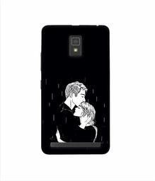 Amazon Brand - Solimo Designer Couples Standing in Rain 3D Printed Hard Back Case Mobile Cover for Lenovo A6600