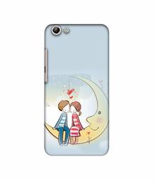 Amazon Brand - Solimo Designer Couple Sitting On Moon 3D Printed Hard Back Case Mobile Cover for Vivo Y69