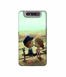 Amazon Brand - Solimo Designer Love Couples Pattern 3D Printed Hard Back Case Mobile Cover for Samsung Galaxy A80