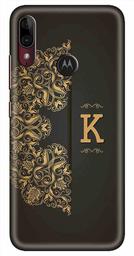 Amazon Brand - Solimo Designer Black Pattern Alphabet-K 3D Printed Hard Back Case Mobile Cover for Motorola Moto E6s / Motorola Moto E6 Plus