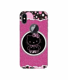 Amazon Brand - Solimo Designer Kitty with Glitter 3D Printed Hard Back Case Mobile Cover for Apple iPhone Xs Max (Logo Cut)