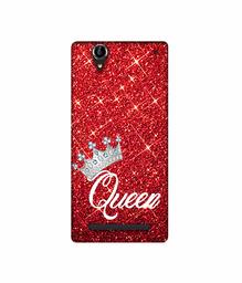 Amazon Brand - Solimo Designer Queen On Red Glitter 3D Printed Hard Back Case Mobile Cover for Sony Xperia T2 Ultra