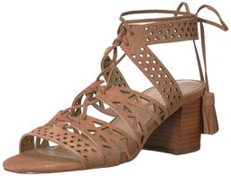 The Fix Amazon Brand Women's Bonilla Block Heel Cutout Tribal Dress Sandal, Havana Tan, 9.5 B US