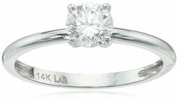 Women's IGI Certified Lab Grown Diamond Solitaire Engagement Ring in 14k White Gold (1/2 cttw, I-J Color, SI1-SI2 Clarity), One Size