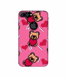 Amazon Brand - Solimo Designer Heart Holding Bear 3D Printed Hard Back Case Mobile Cover for Apple iPhone 7 Plus (Logo Cut)