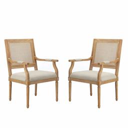 Amazon Brand – Stone & Beam French Country Dining Chair with Arms, Set of 2, 24.6