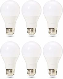 AmazonBasics Commercial Grade LED Light Bulb | 40-Watt Equivalent, A19, Soft White, Dimmable, 6-Pack (Renewed)