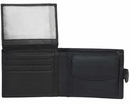 Eono by Amazon - Cartera de Cuero sin Monedero para Mujer y Hombre con diseño Plano y protección contra Lectura RFID (Piel de napa Vacuno marrón) (Cuero napa Vacuno Negro)