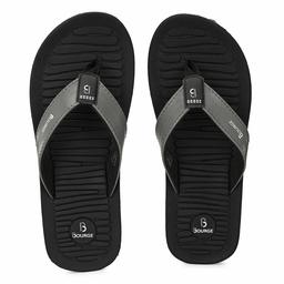 Bourge Men's Canton-18 Black Flip Flops-7 UK (41 EU) (8 US) (Canton-18-07)