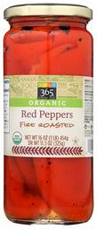 365 Everyday Value, Red Peppers Fire Roasted Organic, 16 Ounce