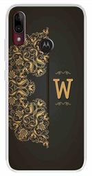 Amazon Brand - Solimo Designer Multicolor Black Pattern Alphabet-W Printed Soft Back Case Mobile Cover for Motorola Moto E6s / Motorola Moto E6 Plus