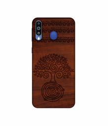 Amazon Brand - Solimo Designer Engraved Patten 3D Printed Hard Back Case Mobile Cover for Samsung Galaxy M21