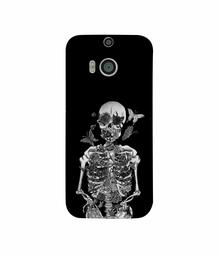 Amazon Brand - Solimo Designer Skeletan 3D Printed Hard Back Case Mobile Cover for HTC One M8