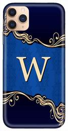 Amazon Brand - Solimo Designer Blue Pattern Alphabet-W 3D Printed Hard Back Case Mobile Cover for Apple iPhone 11 Pro Max