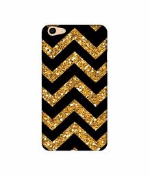 Amazon Brand - Solimo Designer Golden Zik Zak Pattern 3D Printed Hard Back Case Mobile Cover for Oppo F3