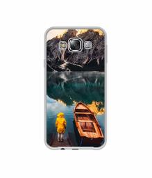 Amazon Brand - Solimo Designer Lake View UV Printed Soft Back Case Mobile Cover for Samsung Galaxy E5