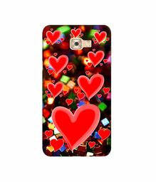 Amazon Brand - Solimo Designer Heart Texture on Glitters 3D Printed Hard Back Case Mobile Cover for Samsung Galaxy C7 Pro