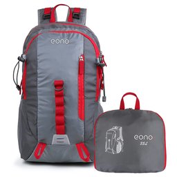 Eono Essentials 35L Large Foldable Hiking Backpack with Waterproof Rain Cover(Grey)