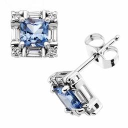 Amazon Collection JEE00087_120BL00QD00 Synthetic Spinel Silver Ag925 Stud Earrings