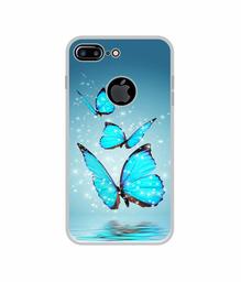 Amazon Brand - Solimo Designer Flying Butterflies UV Printed Soft Back Case Mobile Cover for Apple iPhone 7 Plus (Logo Cut)