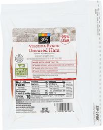 365 Everyday Value, Virginia Brand Uncured Ham Deli Slices, 95% Lean, 6 oz