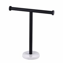 Umi by Amazon Towel Rails Free Standing T Towels Rack with Marble Base T-Shape Hand Towel Holder Stand 304 Stainless Steel Standing Tree Rack for Bathroom Vanity Countertop Matte Black, BTH205S10-BK