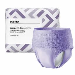 Amazon Brand - Solimo Incontinence Underwear for Men, Maximum Absorbency, Large, 18 Count, 1 Pack